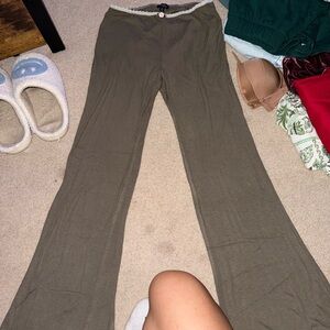 Khaki Women's Flared Leggings